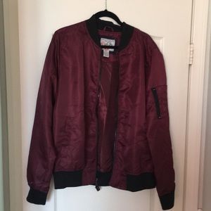 Men’s Burgandy Bomber Jacket